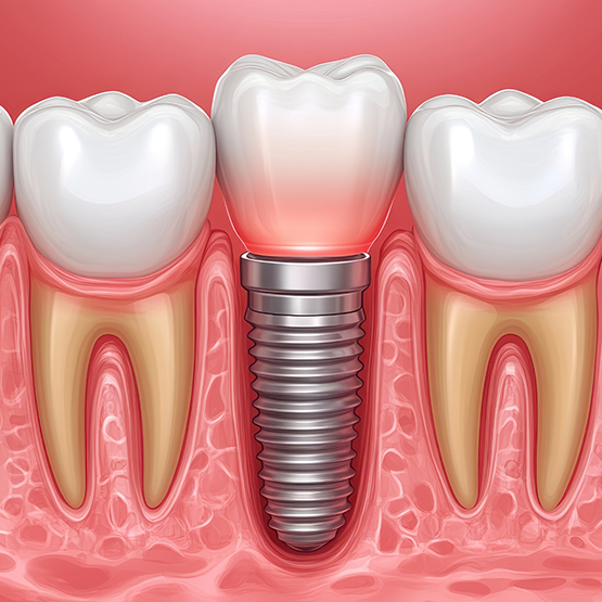 Illustration of dental implant in Fremont
