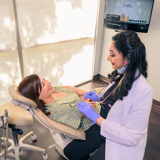 Dental patient at dental implant consultation