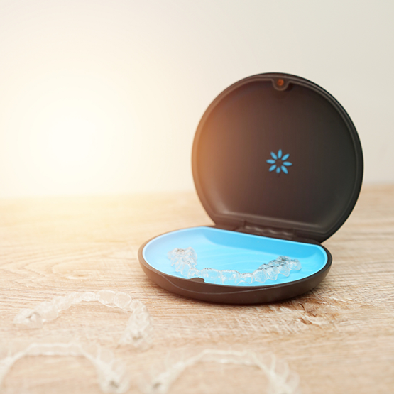 Clear aligners around open case